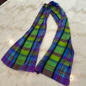 Vintage Liz Claiborne silk plaid scarf